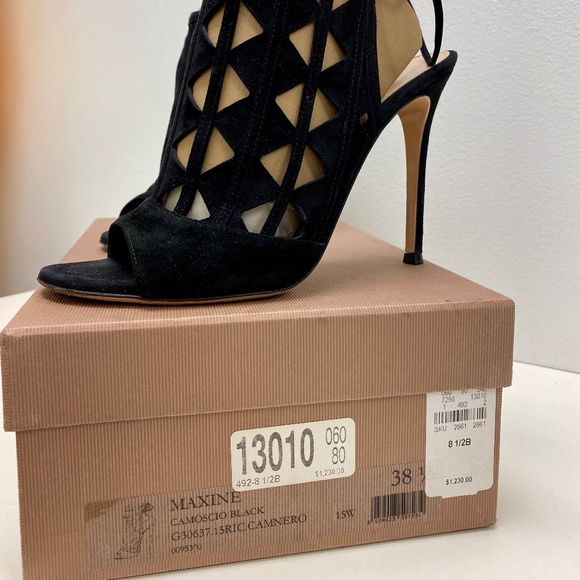 GIANVITO ROSSI BLACK SUEDE CUTOUT MAXINE SANDALS SIZE 38.5 - Picture 4 of 5